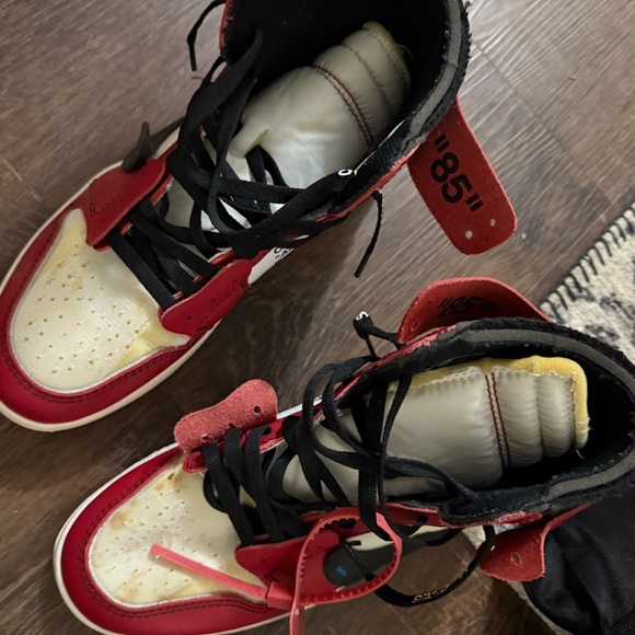 Nike air Jordan Red and Cream Sneakers - Picture 7 of 9